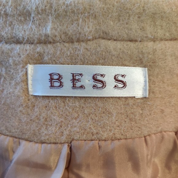 EUC Bess Tan Cropped Jacket with Furry Beige Pompoms – Small Veste Petit - Picture 7 of 7